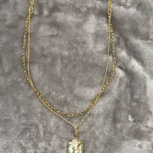 Park Lance Gold Layered Pendant Necklace with Mother-of-Pearl Accent